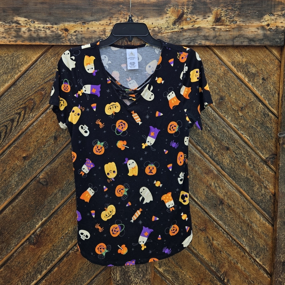 Disney Parks Mickey & Friends Halloween Ghosts V-neck Tshirt